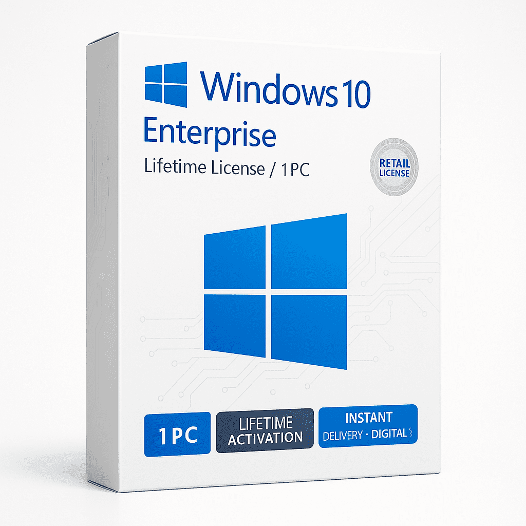 Windows 10 Enterprise - Lifetime Activation License Key for 1 PC