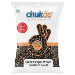 Chukde Dried Whole Spices Kali Mirch Sabut / Black Pepper / Filfil Aswad - 100 g