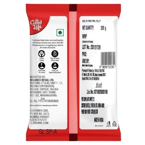 Good Life Dried Whole Spices Fennel / Saunf Small / Thin - 200 g