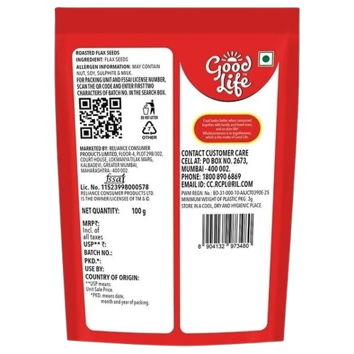 Good Life Roasted Flax Seed / Linseed - 100 g