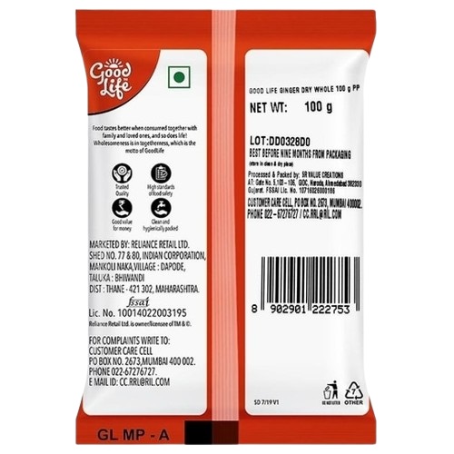 Good Life Dried Whole Spices Dry Ginger / Dry Ginger Root - 100 g