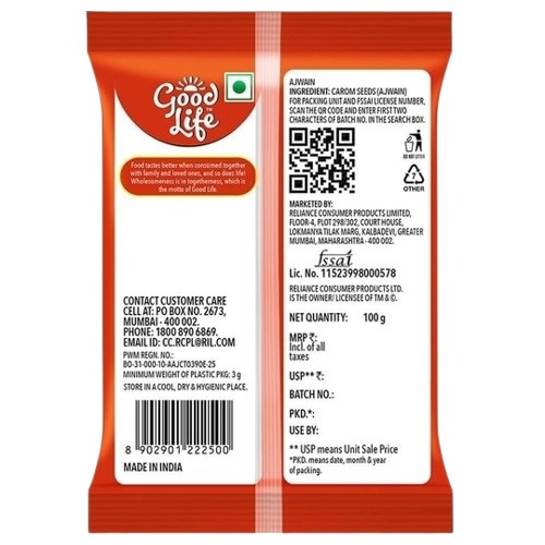Good Life Dried Whole Spices Ajwain / Ajowan / Carom Seeds - 100 g