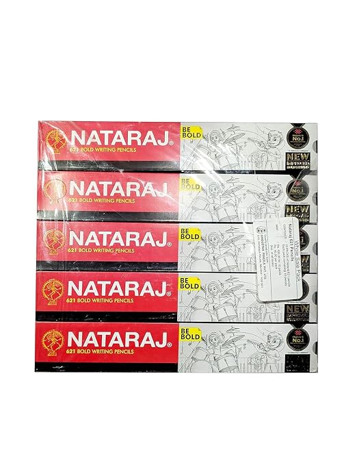 Nataraj 621 HB Be Bold Pencils / Wooden Graphite Pencils / Qalam Rasas - Pack of 10 Pieces