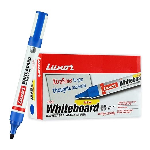 Luxor Refillable White Board Marker - Blue - Box of 10 Pieces