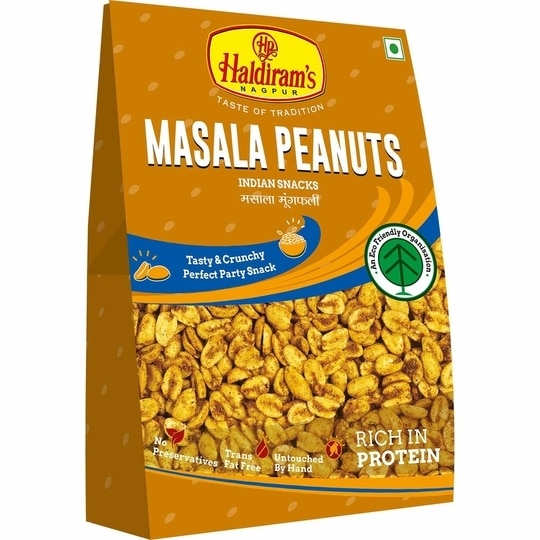 Haldiram Masala Peanuts | Spicy & Crunchy Indian Snack | Roasted Peanuts Coated with Masala - 200 g