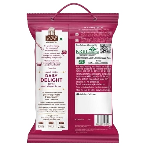 India Gate Daily Delight Pure Basmati Rice - 5 kg