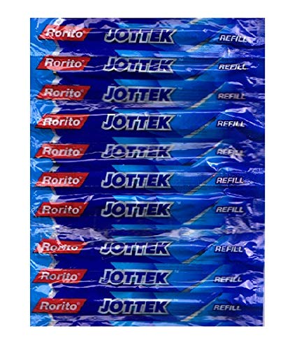 Jottek Ball Pens Refill / Ballpoint Pen Refills / Fitted All Jottek Range Ballpoint Pens / Waterproof Ink - Blue Ink - Pack of 10 Pieces