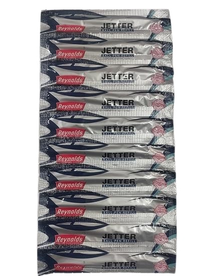 Reynolds Jetter Ball Pens Refill / Ballpoint Pen Refills - Blue Ink / Blue Refill - Pack of 10 Pieces