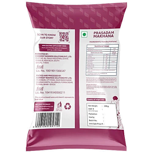 Farmley Prasadam Plain Raw Makhana - Foxnuts, 200 g