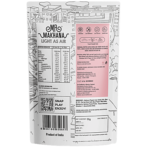 MR. MAKHANA Makhana - Himalayan Salt & Pepper, 55 g