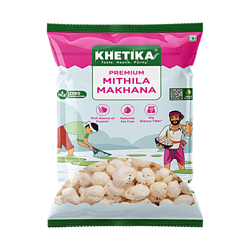 Khetika Premium Mithila Raw Makhana/Foxnut/Phool Makhana, 200 g