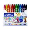 DOMS Wax Crayons 12 Assorted Shades - 10 Boxes Of 12 Colours Each