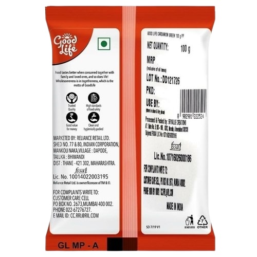 Good Life Dried Whole Spices Cardamom / Elaichi - Green / Small - 100 g