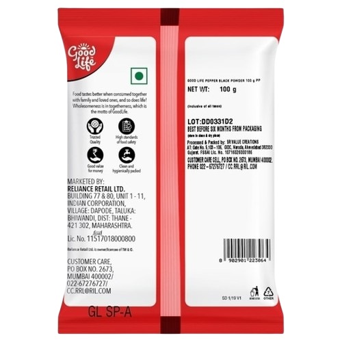 Good Life Ground Spices Black Pepper - Fine / Flour / Powder - 100 g
